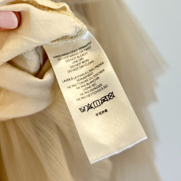 MAEVE by Anthropologie Tiered Tulle Mini Dress in Taupe Size Small - Picture 10 of 14